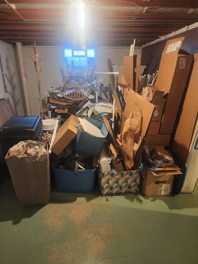 Roll-off dumpster container at job site for 20 Yard Dumpster Rental in Oakland